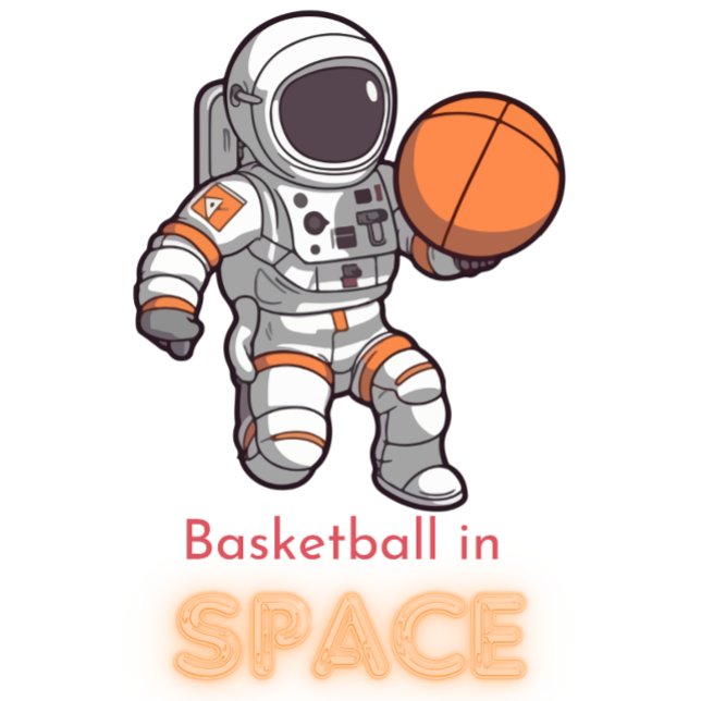 Astronaut spielt Basketball im Space Tee (Von Creator hochgeladen)