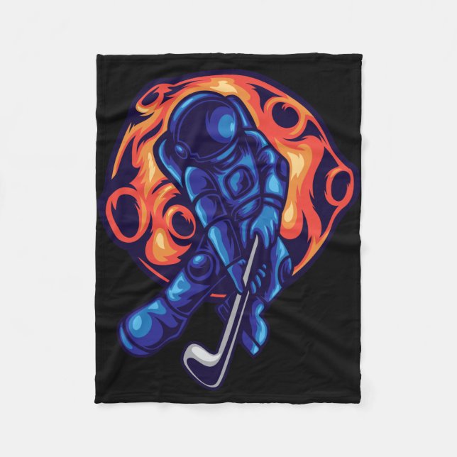 Astronaut spielt Golf Fleecedecke (Vorderseite)