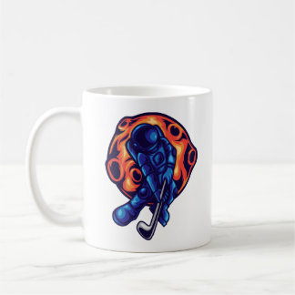 Astronaut spielt Golf Kaffeetasse