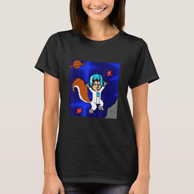 Astronaut Squirrel in Space T-Shirt (Vorderseite)
