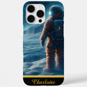 Astronaut steht auf einer frostbedeckten Oberfläch iPhone 16 Pro Max Hülle