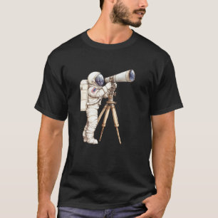 Astronaut Sternengucken mit einem Teleskop in eine T-Shirt