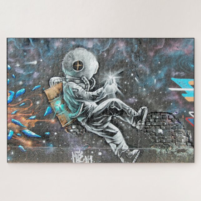 Astronaut Street Art Mural Puzzle (Horizontal)
