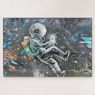 Astronaut Street Art Wandbild Puzzle