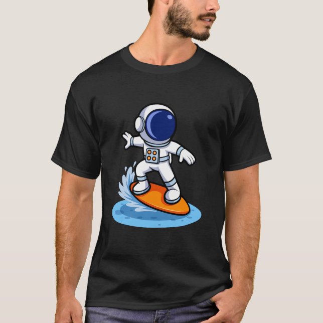 Astronaut Surfing Adventure T-Shirt (Vorderseite)