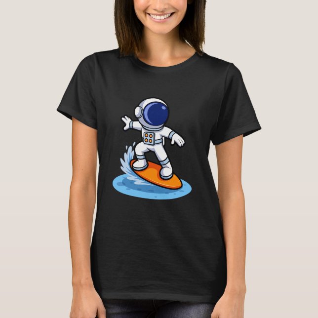 Astronaut Surfing Adventure T-Shirt (Vorderseite)