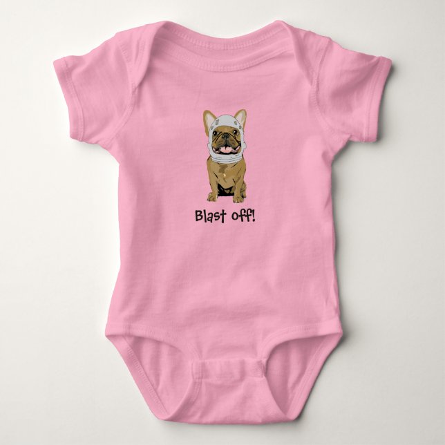 Astronaut süßer Hund Baby Strampler (Vorderseite)