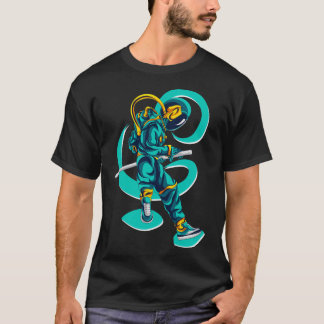 Astronaut Sword Fight Space Samurai Astronaut T-Shirt