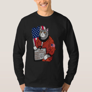 Astronaut Synthesizer Cat Music Producer Synth USA T-Shirt