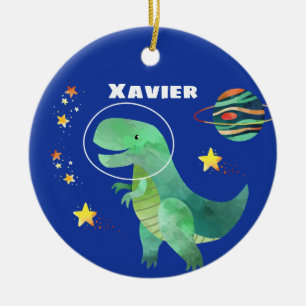 Astronaut T-Rex Dinosaur Weihnachten Keramik Ornament