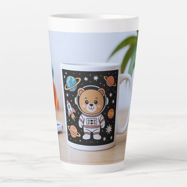 Astronaut Teddy Latte Milchtasse (Vorderseite)
