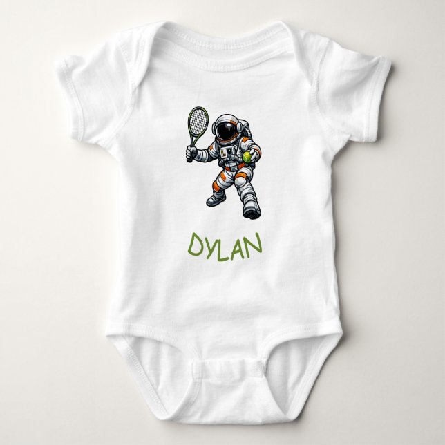 Astronaut Tennis Baby Strampler (Vorderseite)