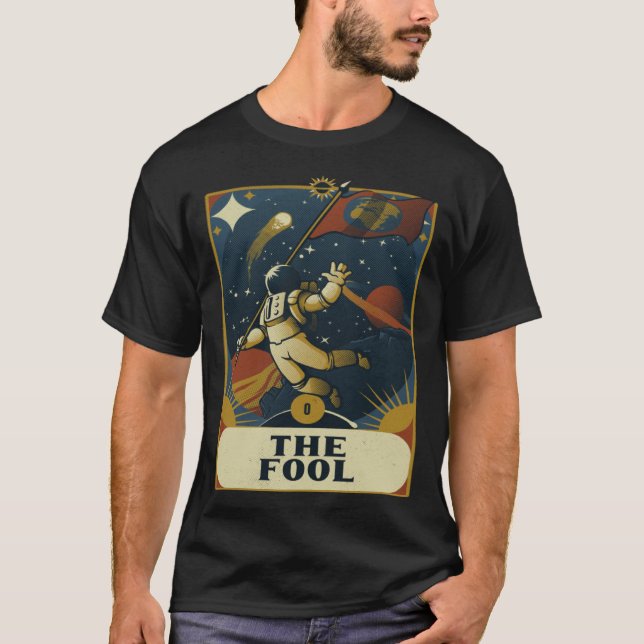 Astronaut The Fool Astronomy Tarot Card Read Witch T-Shirt (Vorderseite)