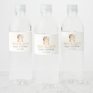 Astronaut Tiger Baby Dusche Wasserflaschen Labels Wasserflaschenetikett