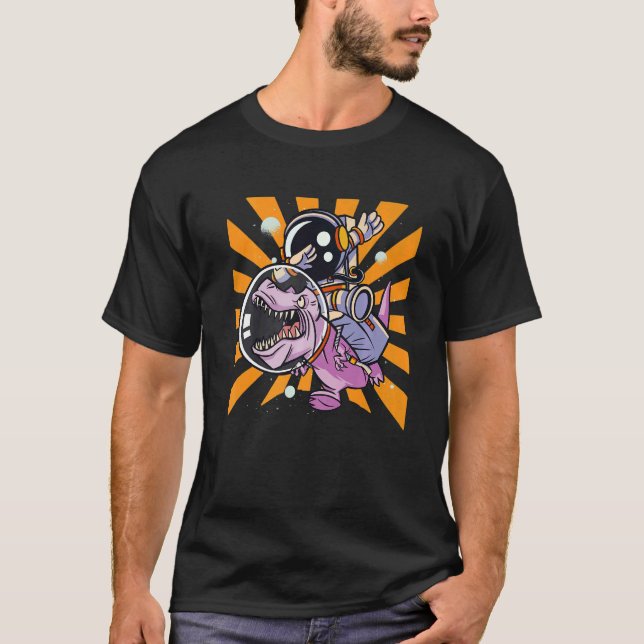 Astronaut Trex Space Dabbing T-Shirt (Vorderseite)
