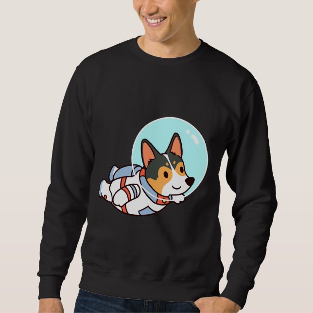 Astronaut Tri Color Corgi Sweatshirt (Vorderseite)