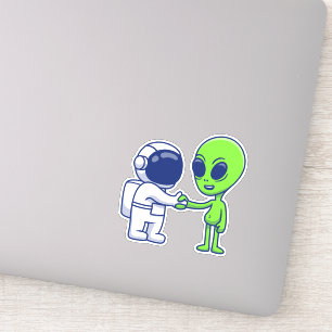 Astronaut trifft Alien Vinyl Stickers Aufkleber