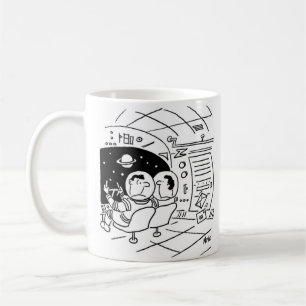 Astronaut überrascht, Post geliefert zu sehen Kaffeetasse