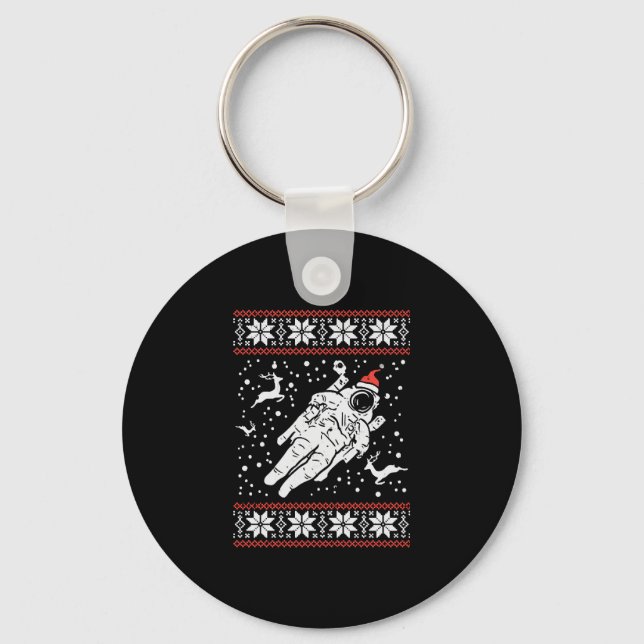 Astronaut Uggli Weihnachten Sweater Xmas Space Lov Schlüsselanhänger (Vorderseite)