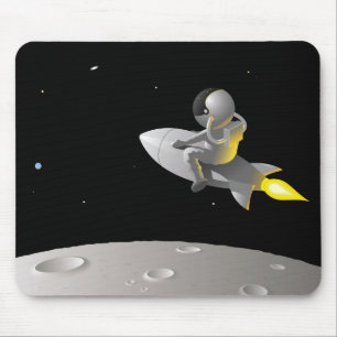 Astronaut um den Mond, Mausunterlage Mousepad