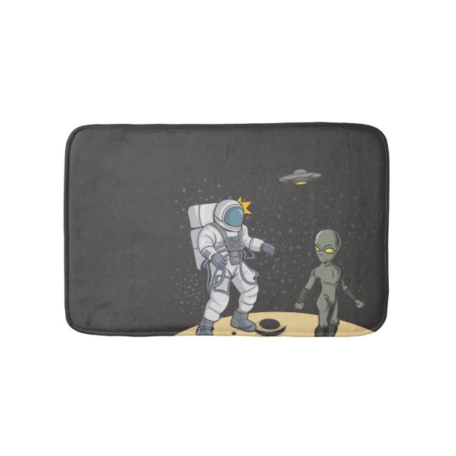 Astronaut und Alien Badematte (Vorderseite)