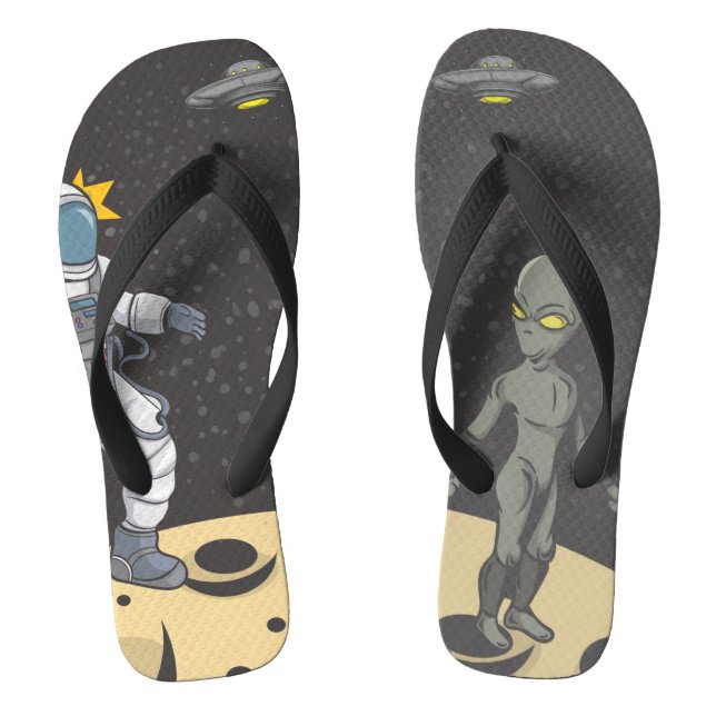 Astronaut und Alien Flip Flops (Fußbett)