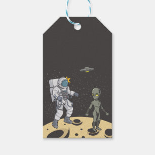 Astronaut und Alien Geschenkanhänger