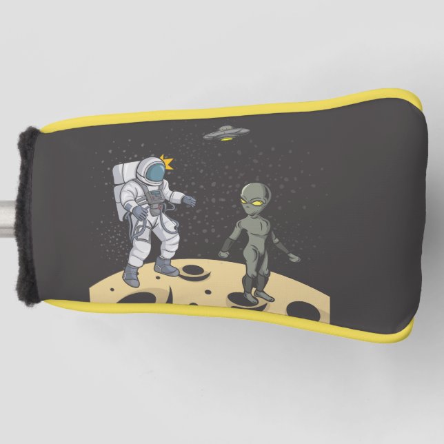 Astronaut und Alien Golf Headcover (Vorderseite)