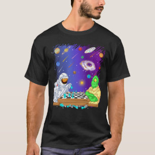 Astronaut und Alien Schach T-Shirt