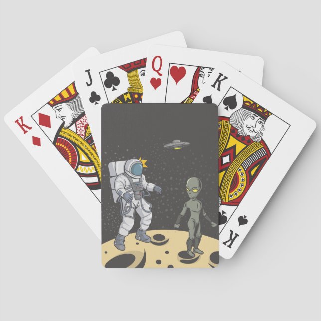 Astronaut und Alien Spielkarten (Rückseite)