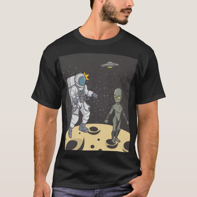 Astronaut und Alien T-Shirt (Vorderseite)