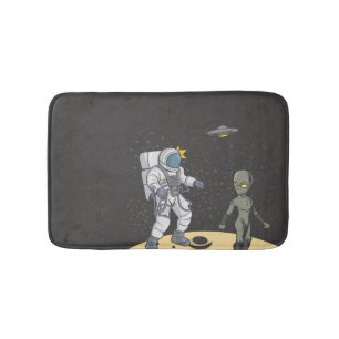 Astronaut und Außerirdischer Badematte