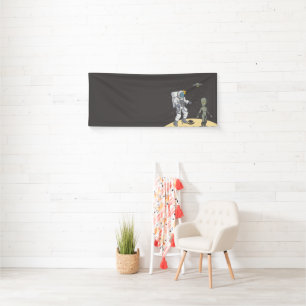 Astronaut und Außerirdischer Banner