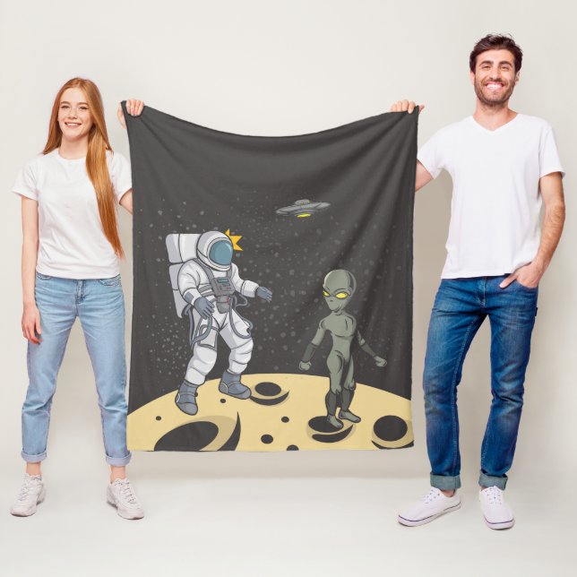 Astronaut und Außerirdischer   Fleecedecke (Beispiel)