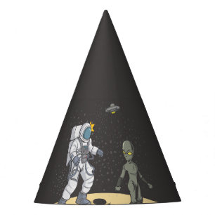 Astronaut und Außerirdischer Partyhütchen