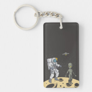 Astronaut und Außerirdischer Schlüsselanhänger