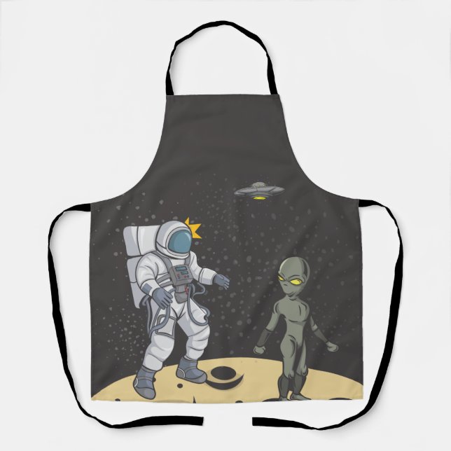 Astronaut und Außerirdischer   Schürze (Vorderseite)