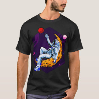 Astronaut und Mond träumen von Mars (Space Synt T-Shirt