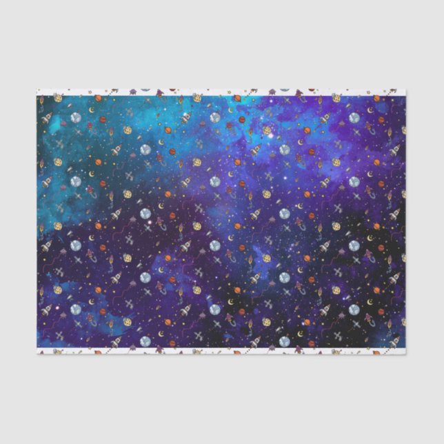 Astronaut und Moon Seidenpapier (Vorderseite)