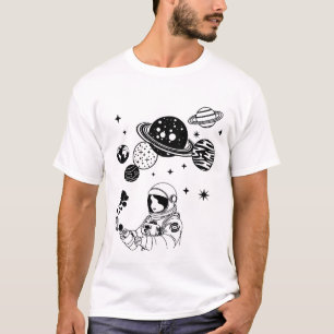 Astronaut und Planeten T-Shirt