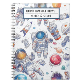 Astronaut und Space Spiral Foto Notebook Notizblock