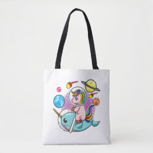 Astronaut Unicorn Reiten Narwhal Weltraum Universu