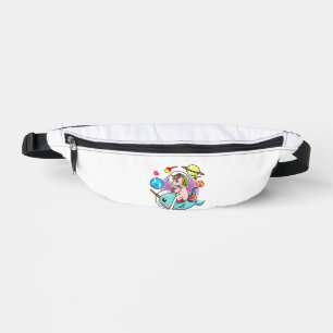 Astronaut Unicorn Reiten Narwhal Weltraum Universu Bauchtasche