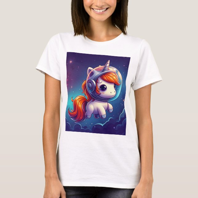 Astronaut Unicorn Women's Basic T - Shirt (Vorderseite)