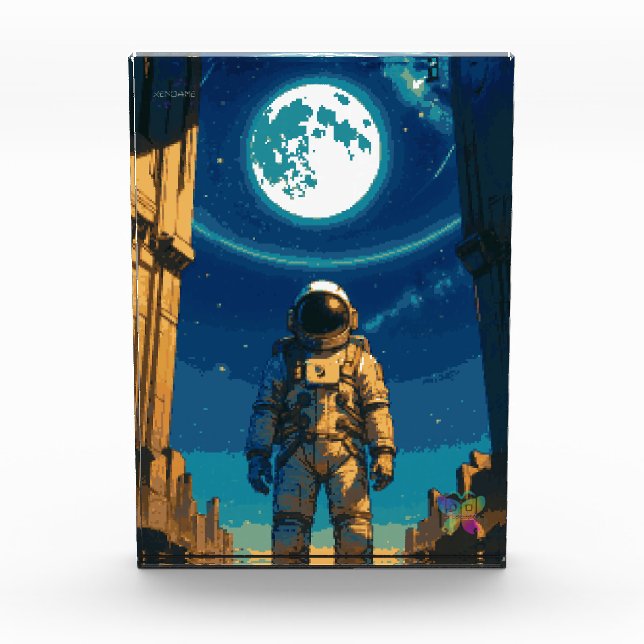 Astronaut unter dem himmlischen Tor Fotoblock (Vorderseite)