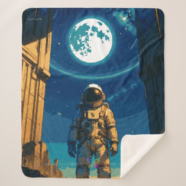 Astronaut unter dem himmlischen Tor Premium Sherpadecke (Vorderseite)