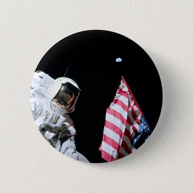 ASTRONAUT, USA-FLAGGE U. ERDE BUTTON (Vorderseite)