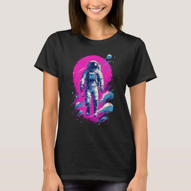 Astronaut Vaporwave Aesthetic Retro Glitch Spacema T-Shirt (Vorderseite)
