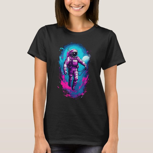 Astronaut Vaporwave Aesthetic Retro Glitch Spacema T-Shirt (Vorderseite)