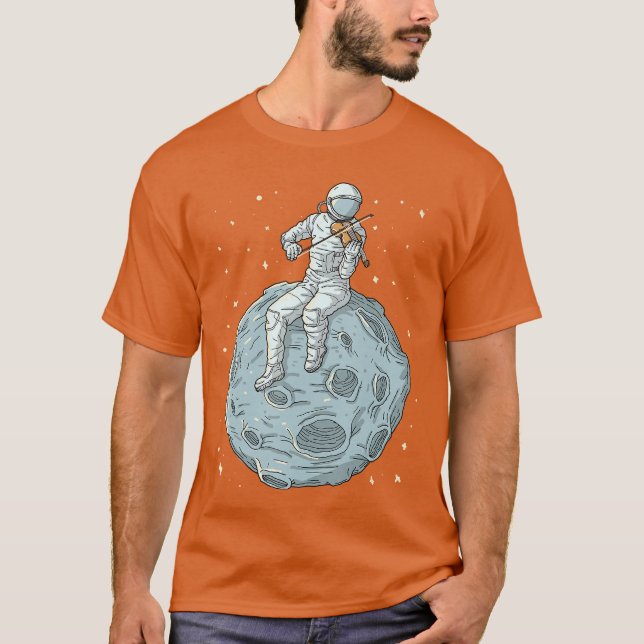 Astronaut Violin Player Violinist Viola Classical  T-Shirt (Vorderseite)